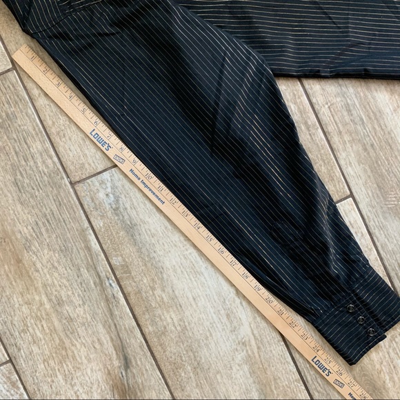 Vintage Wrangler shiny gold pinstripe snap shirt - Picture 11 of 12